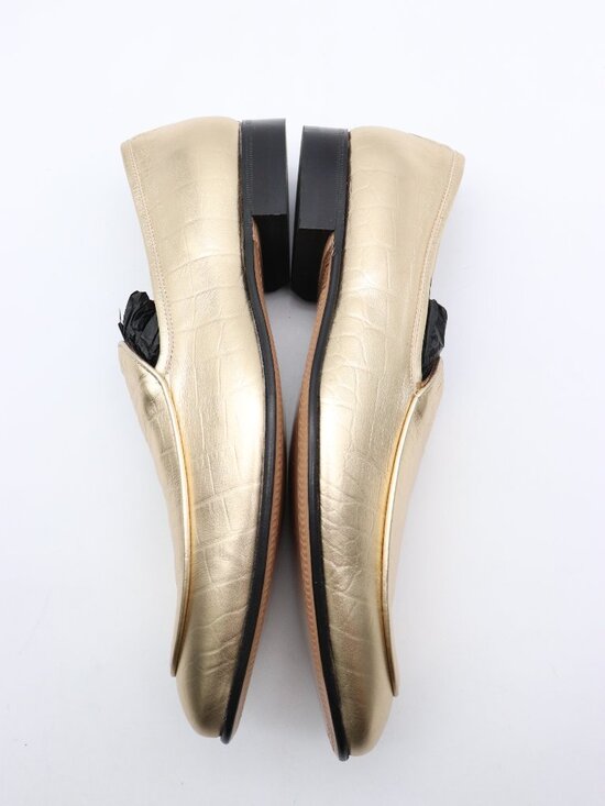 Paul Fredrick Loafers Men\'s US Size 11 M Gold Leather Slip On Dress Shoes main image 5